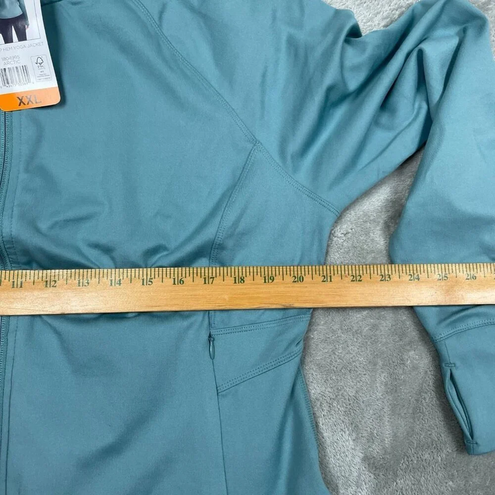 Jockey XXL Tulip Hem Yoga Jacket Arctic Blue Polyester/Spandex Womens NWT 6555 - Picture 6 of 7